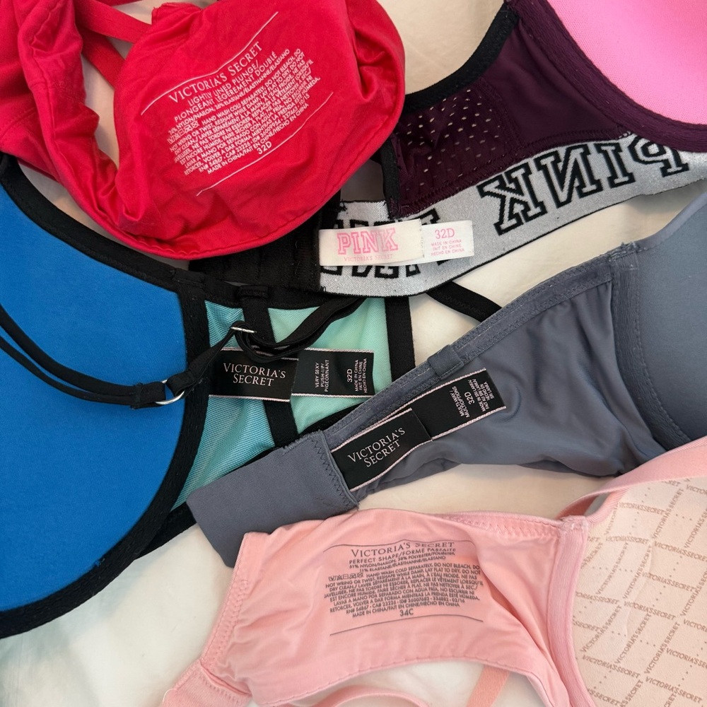 Victoria’s Secret 32D Bra Bundle 5pc +34C Strapless Push Up - Picture 3 of 4